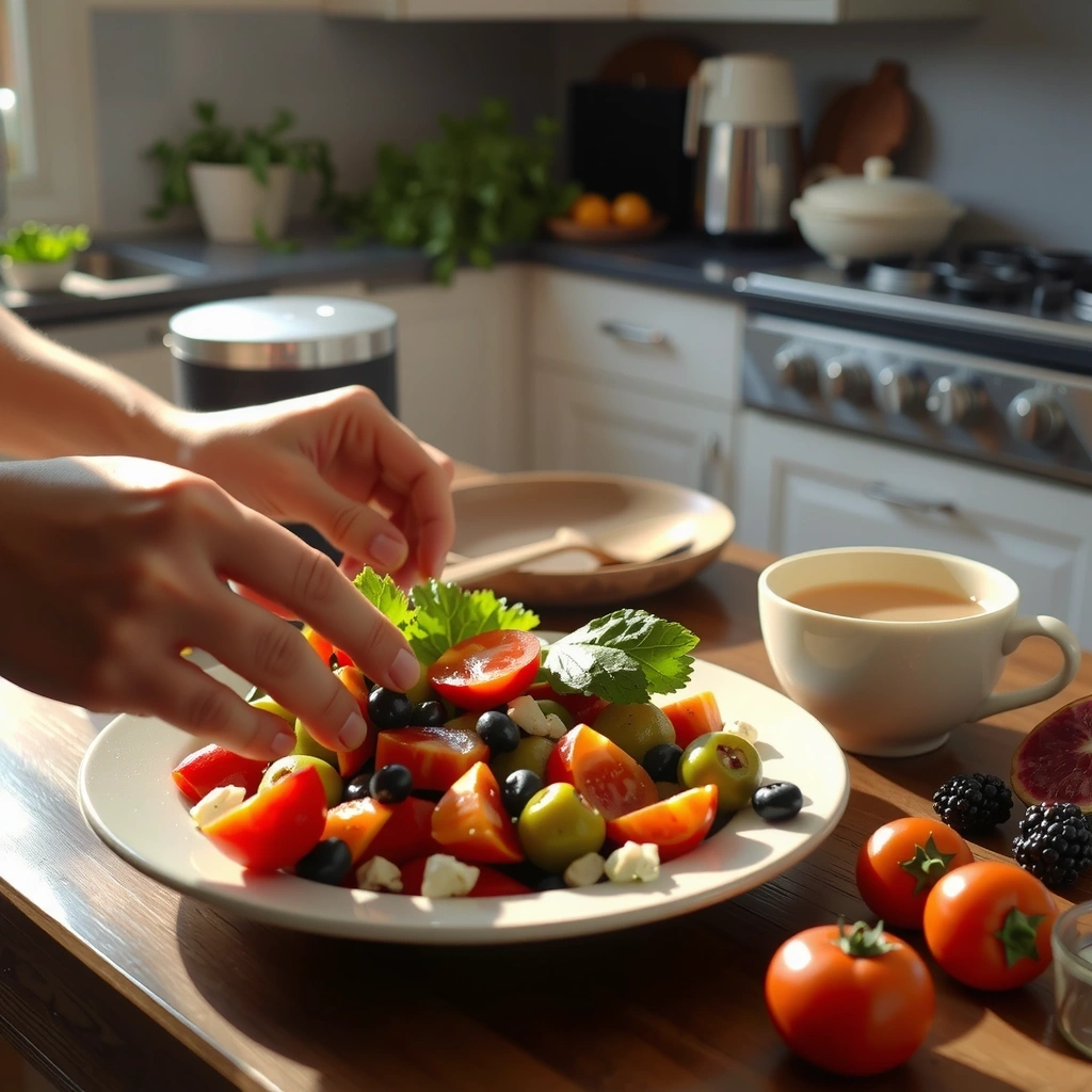 Vorbereitung eines frischen Salats